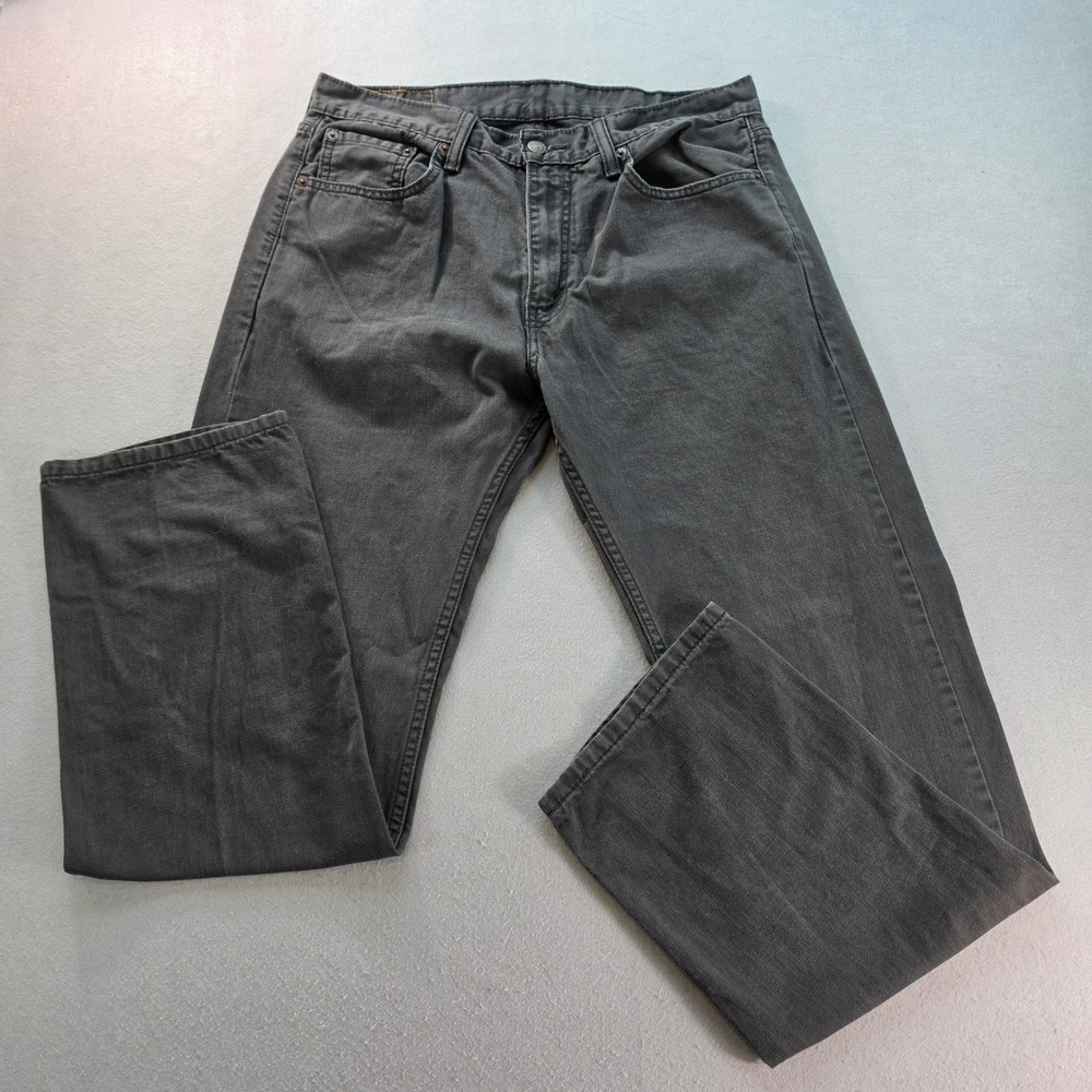 Levis 505 Regular Fit Straight Leg Jeans Faded Black Gray 00505-0716 Mens 33x32